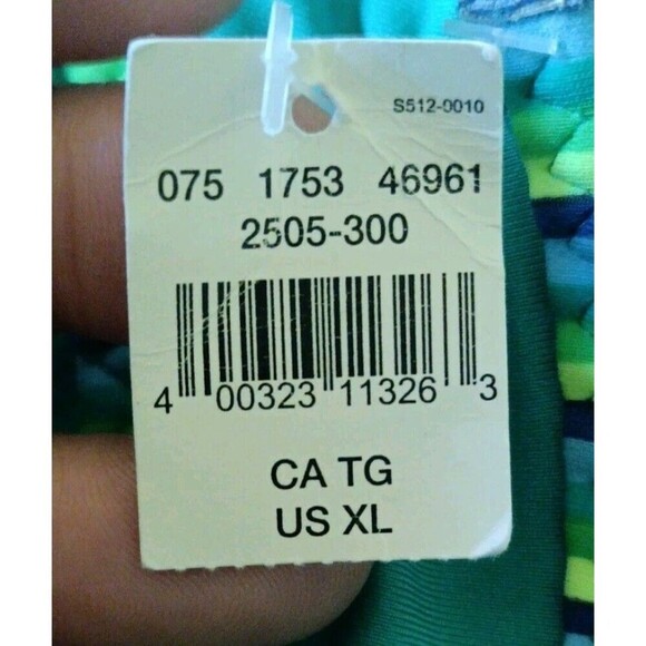Aerie Womens Bikini Bottoms Size XL Green Blue Striped Colorful Beach Pool New - Picture 4 of 4